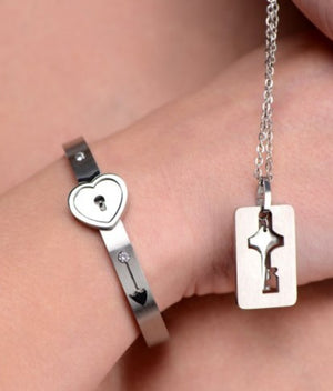 Cuffed Bracelet and Key Necklace